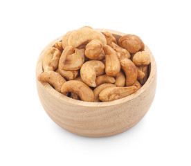 Cashews on white background