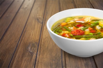 Vegetable soup isolated on a white background