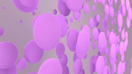 Purple discs of random size on white background