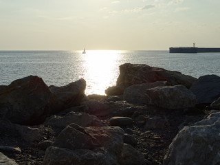 A sunny walk on the sea