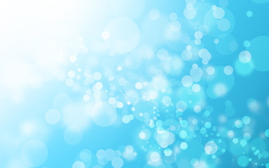 Fototapeta na wymiar Blue bokeh light background beautiful bright blurred glitter effect. decoration for your design