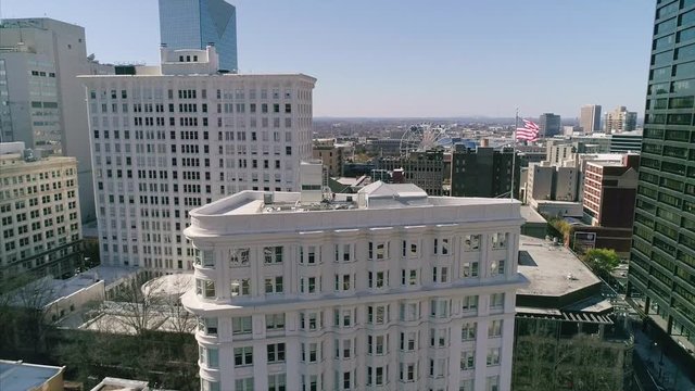 Pedestal Down Shot of Skyscrapers in Downtown Atlanta