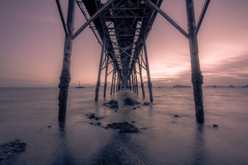 An intimate view of the sea with a beautiful evening light, which constantly changes color and...