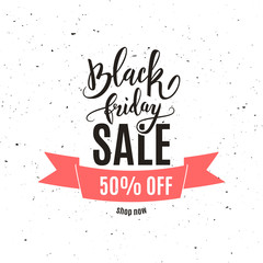 Black friday big sale advertisement, banner, emblem, calligraphic text, vector illustration