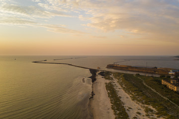 Liepaja harbor in evening, Latvia.