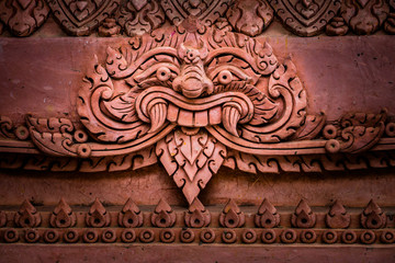 Close up Traditional Thai Style Giant Stucco, Sculpture