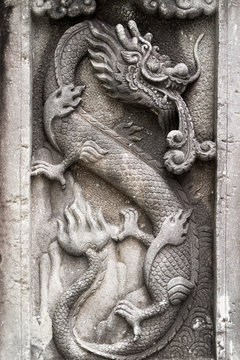 Dragon Images carved in stone