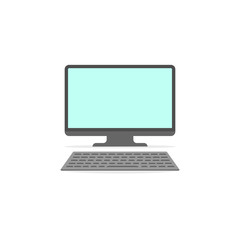 Computer display isolated on white background. Modern flat screen computer monitor. Vector illustration.