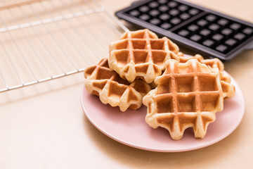 Homemade Belgian waffle