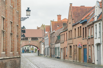 Beautiful street view of the Brugge city