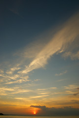 clouds at sunset. Playa Larga Cuba. bay of pigs. sunset on the caribbean sea