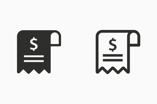 Receipt vector icon for graphic and web design.