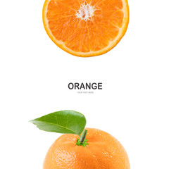 Creative layout made of orange .