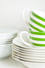 Stacked Clean Dishes