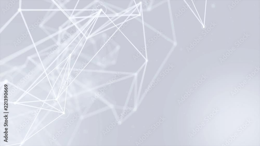 Poster clean white abstract polygonal digital concept geometrical polygon plexus fractals moving low poly t