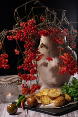 Roasted Potatoes And Ashberry