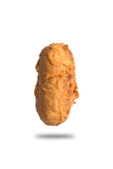 Fried banana isolated on white background, Kluay Tod - Thai dessert.