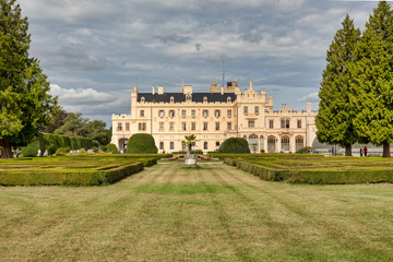 Fototapeta na wymiar State chateau Lednice in South Moravia, Czech Republic
