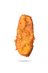 Fried bananas isolated on white background, Kluay Tod - Thai dessert.