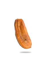 Dried banana (honey baked banana) isolated on white background.