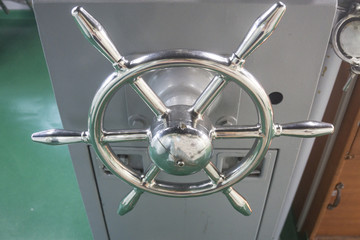 The interior of the ship, wheelhouse management. © bong