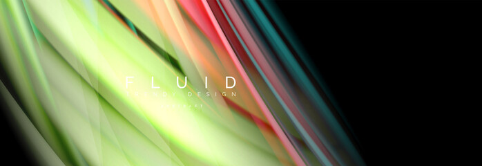 Wave fluid flowing colors motion effect, holographic abstract background. Vector illustration