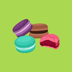 Macaron French Macaroon Sweet and Dessert Vector