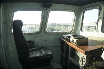 control panel of the old ships or cruise © bong