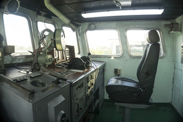 control panel of the old ships or cruise © bong