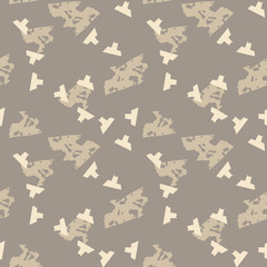UFO military camouflage seamless pattern in different shades of beige and brown colors