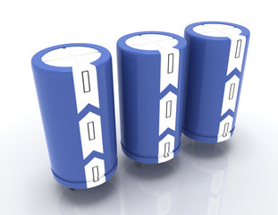 3d detailed electrolytic capacitors