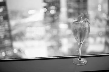 black and white wine glass / concept alcohol, glass glasses with wine, poster beautiful for interior