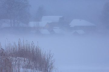 snow fog landscape snowfall / winter landscape cold seasonal weather, nature in winter form, foggy outside