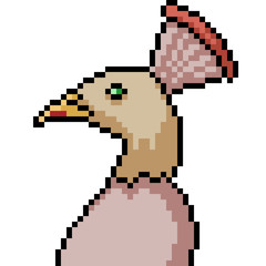 Fototapeta premium vector pixel art peacock head