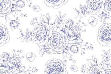 Seamless floral pattern with roses   © Maria