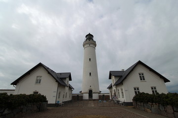 Fototapeta na wymiar Lighthouse in Hirtshals, Northern Denmark