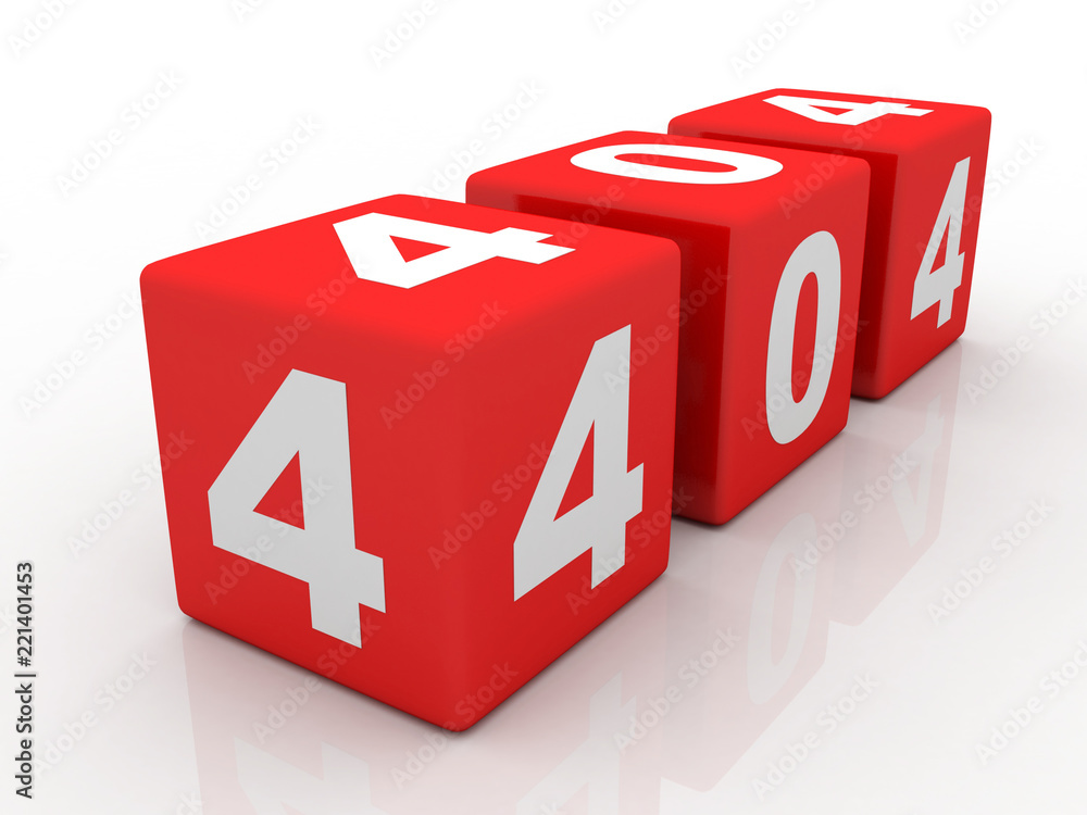 Poster 3d rendering 404 cube