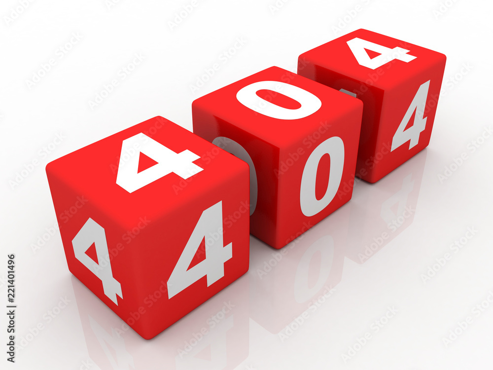 Poster 3d rendering 404 cube
