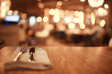 blurred background in restaurant interior / serving and details in blurred bokeh background,...