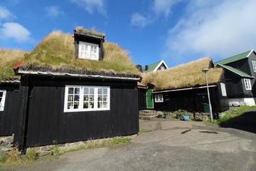 typical faronese homes with grass or turf roof