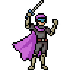 vector pixel art future knight