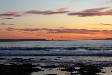 Fototapeta na wymiar Icelandic sunset on the beach