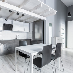 Kitchen with dining table