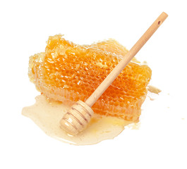 Sweet honeycomb isolated on white