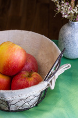 Autumn Country Rustic Basket of Apples Food Still Life
