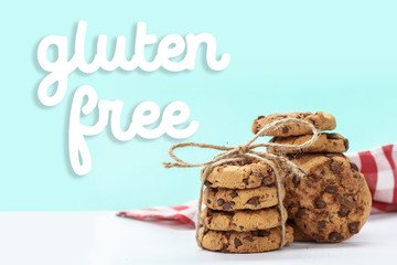 Gluten free chocolate cookies close up object