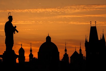 Fantastic view of the Saint Francis of Assisi Church. Location famous place Charles Bridge (Karluv Most) and lesser town bridge tower on river Vltava. Prague, Czech Republic, Europe. Beautiful world.