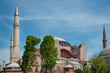 Fototapeta na wymiar Hagia Sophia Museum/Mosque/Church in Istanbul Turkey