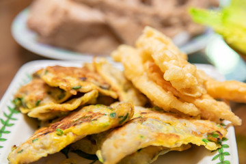 Korea (deep-) fried food, fried dish, fritter