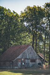 Historic dutch farm in countryside in summer.